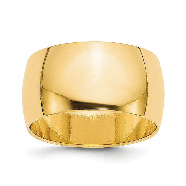 14k Yellow Gold Domed, Lightweight wedding band ring