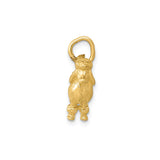 14k Yellow Gold Poodle Charm Pendant, Detailed Dog Design, Animal Pet Lover Jewelry