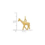 14k Yellow Gold Giraffe Charm Pendant, Detailed Safari Animal Design, Unisex Wildlife Jewelry