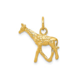 14k Yellow Gold Giraffe Charm Pendant, Detailed Safari Animal Design, Unisex Wildlife Jewelry