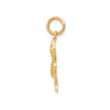 14k Yellow Gold Snake Pendant, Sleek Serpent Charm with Cutout Eyes, Spiritual Totem Jewelry