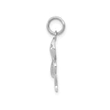 14k White Gold Snake Pendant, Curved Serpent Charm, Minimalist Gothic or Boho Style for Women