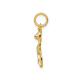 14k Yellow Gold Deer Pendant with Detailed Standing Fawn Design, Nature-Inspired Charm for Women