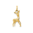 14k Yellow Gold Deer Pendant with Detailed Standing Fawn Design, Nature-Inspired Charm for Women