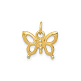 14k Yellow Gold Butterfly Pendant with Openwork Design, Nature Inspired Minimalist Jewelry