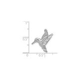 14k White Gold Hummingbird Pendant, Flying Bird Design, Nature-Inspired Charm for Women