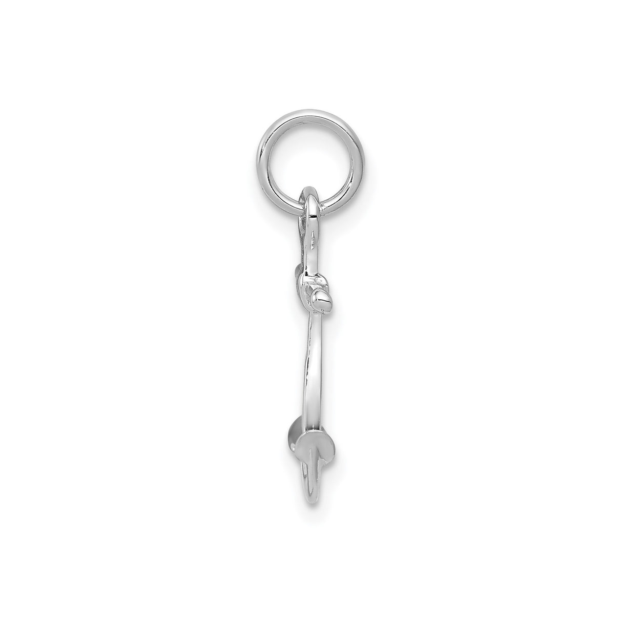 14k White Gold Anchor Pendant, Polished Nautical Symbol of Faith and Hope