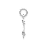 14k White Gold Anchor Pendant, Polished Nautical Symbol of Faith and Hope