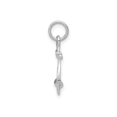 14k White Gold Anchor Pendant, Polished Nautical Symbol of Faith and Hope