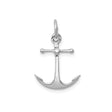 14k White Gold Anchor Pendant, Polished Nautical Symbol of Faith and Hope