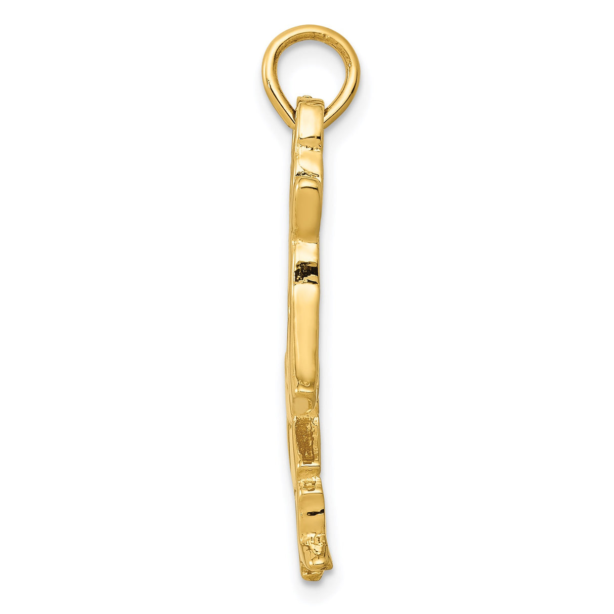 14k Yellow Gold Kokopelli Pendant Charm, Flute Player Tribal Desert Spirit Symbol