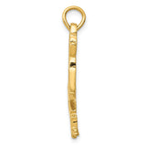 14k Yellow Gold Kokopelli Pendant Charm, Flute Player Tribal Desert Spirit Symbol