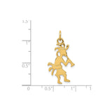 14k Yellow Gold Kokopelli Pendant Charm, Flute Player Tribal Desert Spirit Symbol