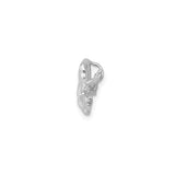 14k White Gold Frog Charm Pendant with Detailed 3D Design, Nature-Inspired Animal Jewelry
