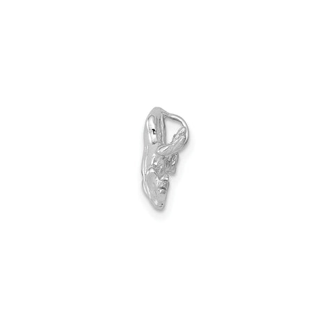 14k White Gold Frog Charm Pendant with Detailed 3D Design, Nature-Inspired Animal Jewelry