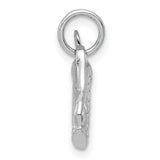 Solid 3-D Golf Bag With Clubs Charm Pendant in Real 14k White Gold
