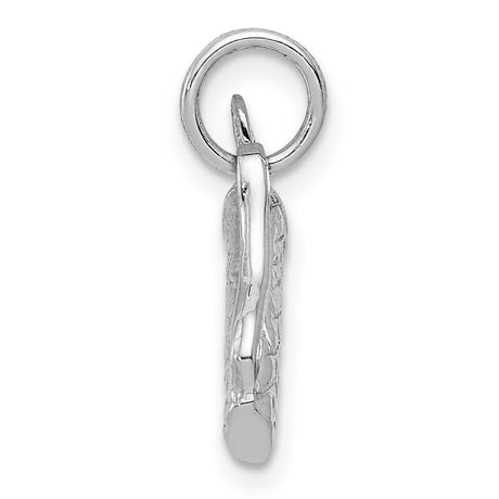 Solid 3-D Golf Bag With Clubs Charm Pendant in Real 14k White Gold