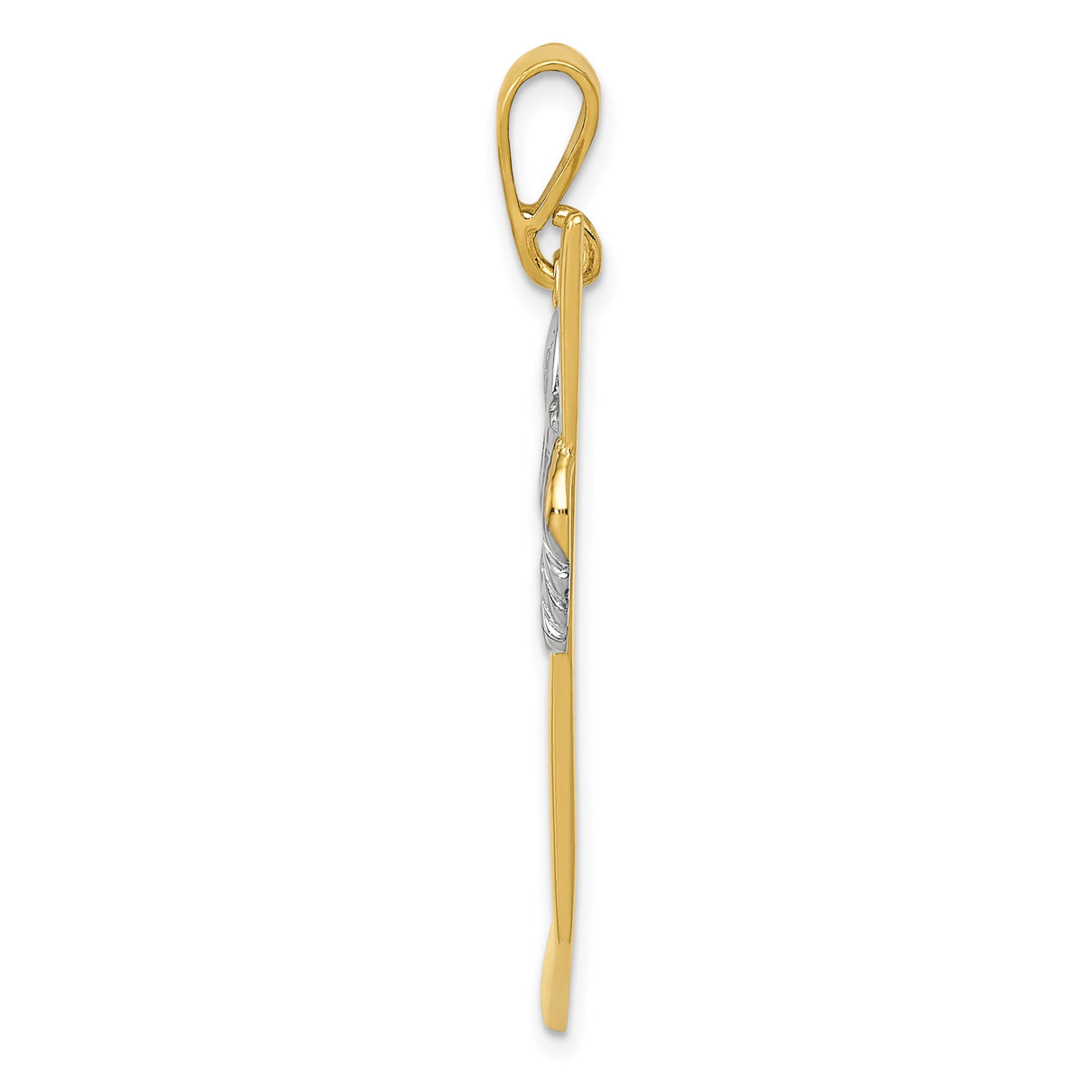 14k Two-Tone Gold Hockey Pendant with Realistic Glove and Stick Design