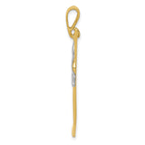 14k Two-Tone Gold Hockey Pendant with Realistic Glove and Stick Design
