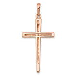 Passion Cross Charm Pendant in Real 14k Rose Gold
