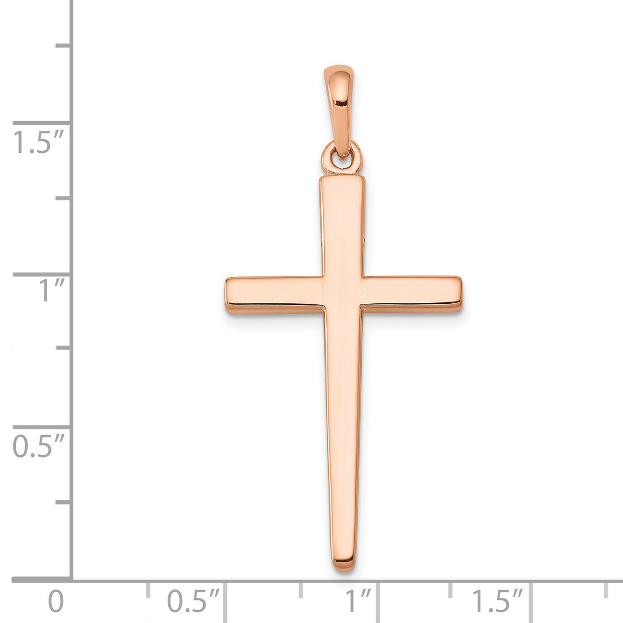 Passion Cross Charm Pendant in Real 14k Rose Gold