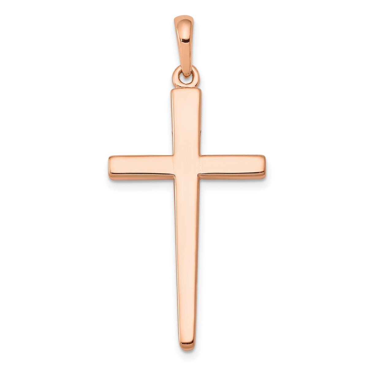 Passion Cross Charm Pendant in Real 14k Rose Gold