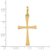 Latin Cross Charm Pendant in Real 14k Yellow Gold