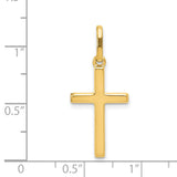 Hollow Latin Cross Charm Pendant in Real 14k Yellow Gold