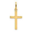 Hollow Latin Cross Charm Pendant in Real 14k Yellow Gold