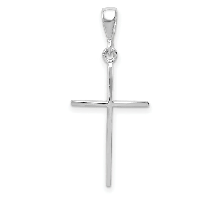 Latin Cross Charm Pendant in Real 14k White Gold