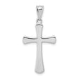 Hollow Latin Cross Charm Pendant in Real 14k White Gold