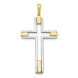 Latin Cross Charm Pendant in Real 14k Multi-Tone Gold