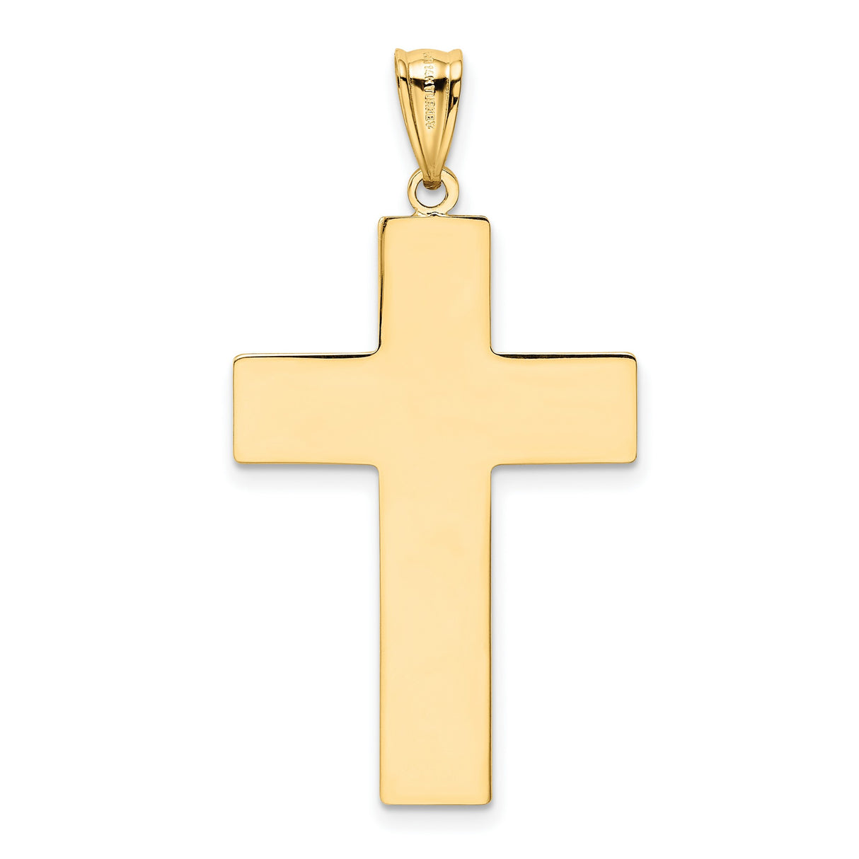 Hollow Latin Cross Charm Pendant in Real 14k Yellow Gold