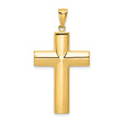 Hollow Latin Cross Charm Pendant in Real 14k Yellow Gold