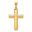 Hollow 3D Latin Cross Charm Pendant in Real 14k Yellow Gold