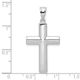 Hollow Cross Charm Pendant in Real 14k White Gold