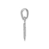 14k White Gold Jerusalem Cross Pendant, Textured Christian Symbol for Men and Women