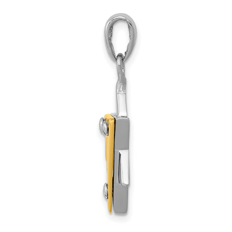 14k Two-Tone Gold Star of David Pendant with Modern Screw Accents