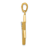 Star Of David With Intersecting Lines Effect Charm Pendant in Real 14k Multi-Tone Gold