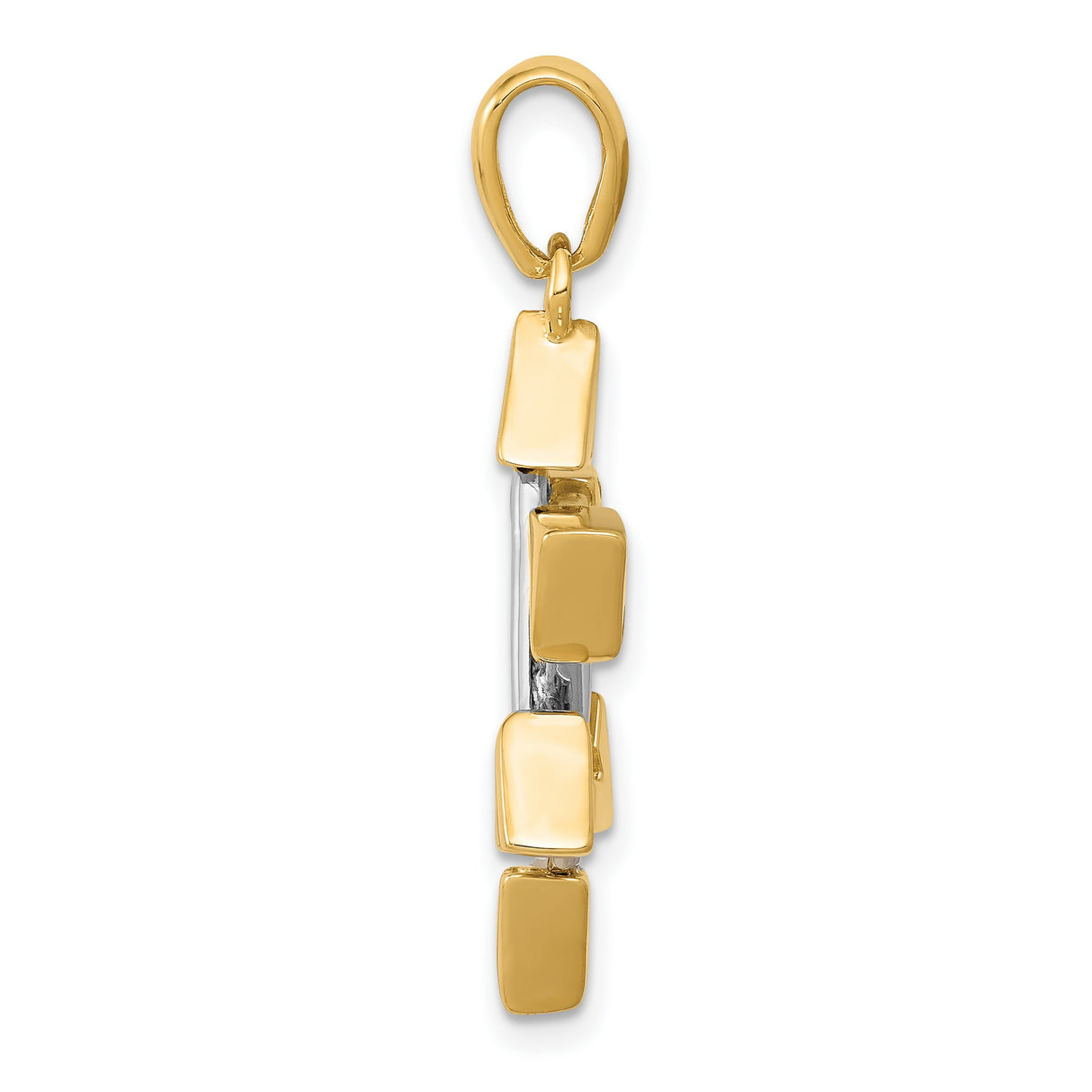 Gold Star Of David With Tipped Triangle Points Charm Pendant in Real 14k Multi-Tone Gold