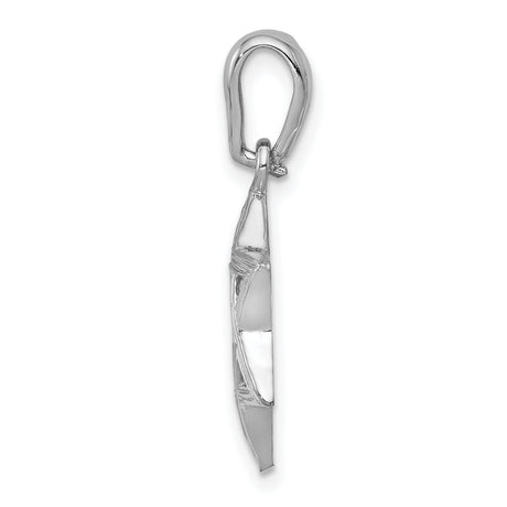 14k White Gold Star of David Pendant, Textured Jewish Faith Charm, Unisex Religious Jewelry