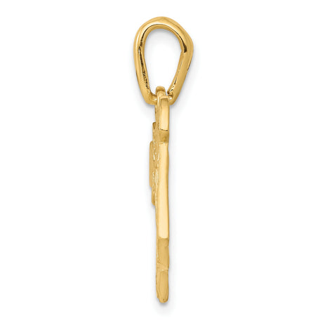 14k Yellow Gold Chai Pendant with Filigree Design, Jewish Symbol of Life, Unisex Charm