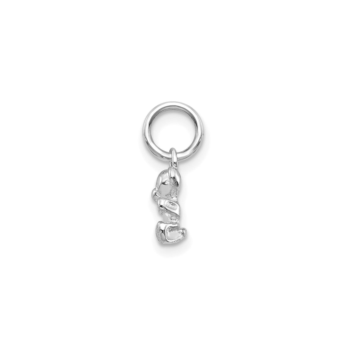 14k White Gold Teddy Bear Charm Pendant, Animal Design Symbolizing Love and Innocence