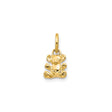 14k Yellow Gold Teddy Bear Pendant, Sentimental Animal Charm for Women