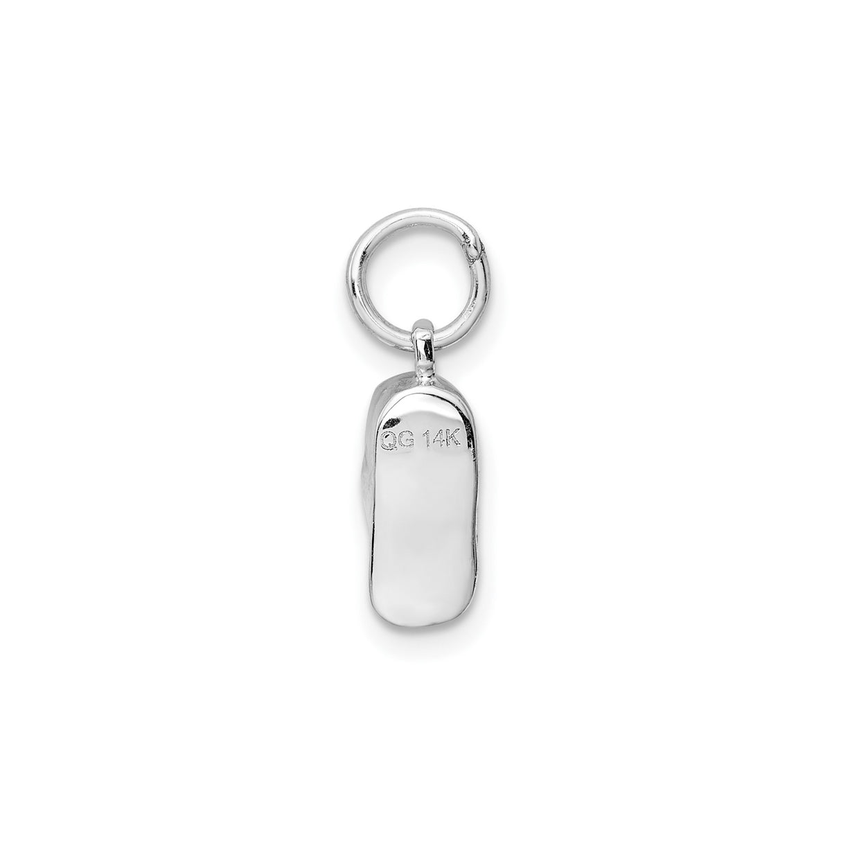14k White Gold Baby Shoe Pendant Charm, Realistic Slipper Design, Sentimental Motherhood Jewelry