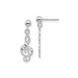 14k White Gold Treble Clef Dangle Earrings, Musical Note Charm Jewelry for Women