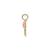 14k Two-Tone Gold Mom Pendant with Rose Gold Heart Accent, Heart Design Charm