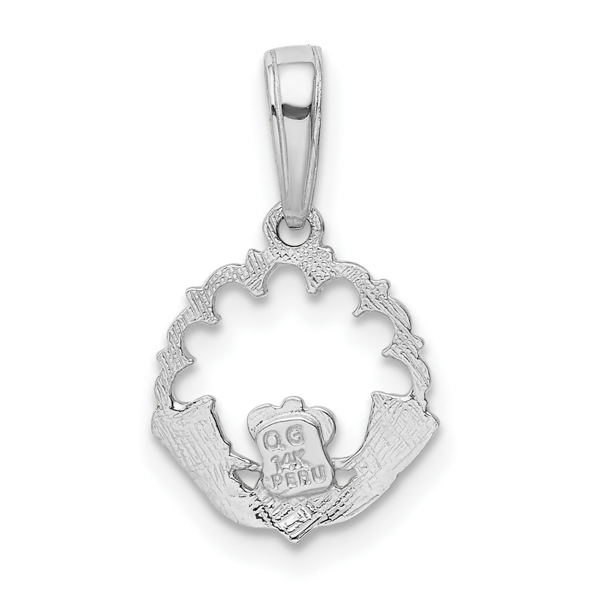 14k Yellow Gold Claddagh Pendant with Heart, Crown, and Hands Symbol, Celtic Irish Jewelry