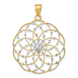 14k Multi-Tone Gold Mandala Pendant with Floral Starburst Design for Women