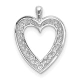 Heart Charm Pendant in Real 14k White Gold
